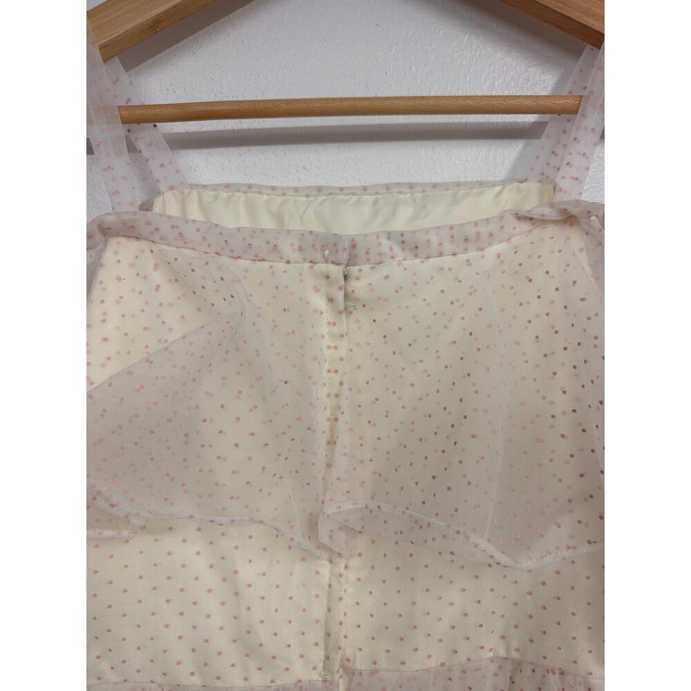 VTG 70-80's Union Tag Swiss Dot SZ 2 Pink Polka Dot Formal Dress Sally FOOTLOOSE - Picture 11 of 13